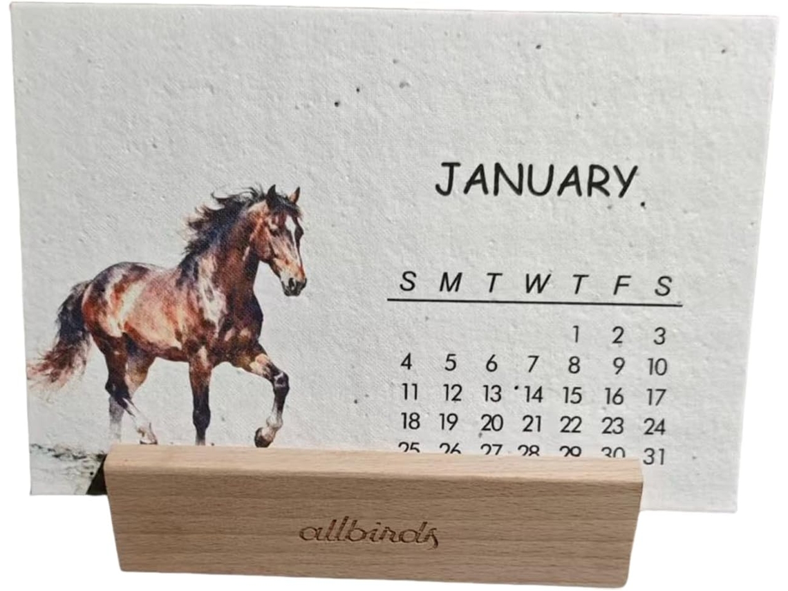 Planejador De Mesa Ecológico Calendário Em Papel Até 2026, Plantável,
