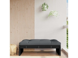 Vidaxl Apoio De Pés Para Jardim 120x80 Cm Pinho Maciço Preto