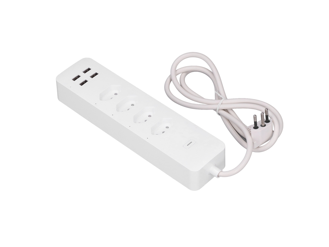 Extensão Inteligente Wi fi com 4 Tomadas Controladas, 4 Portas Usb, Proteção Contra Surtos 2500w e Plug Brasil LAXISCREED