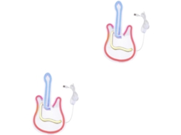Conjunto de 2 Luminárias de Parede Decorativas em Acrílico com Led Neon em Formato de Guitarra para Quarto Ou Bar SFUSHOS