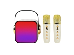 Mini Máquina De Karaokê Infantil Alto Falante Portátil De Karaokê Bluetooth Com 2 Microfones Sem Fio Brinquedos De Aniversário Para Menina Yizhood