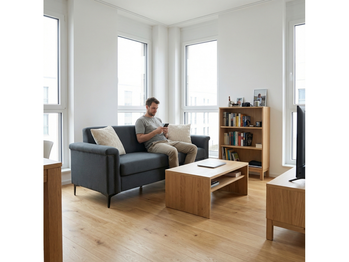 Sofá Reclinável Veludo Cotelê Moderno Confortável Sala VOLTEDGE