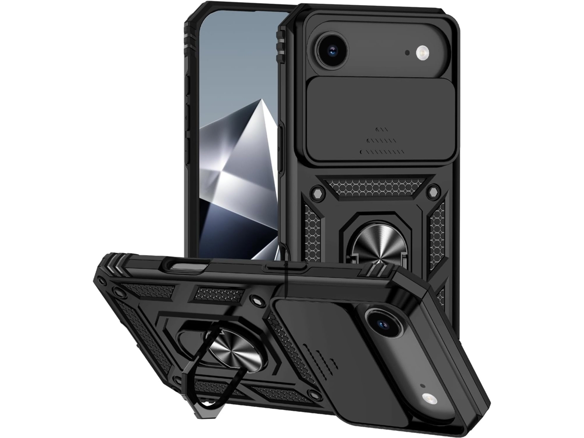 AEUZWR Camada Pré-Protetora Magnética Compatível com iPhone 17 Air, Protetor de Câmera com Suporte Integrado e Resistente a Impactos