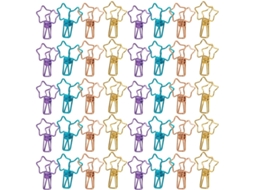 Conjunto de 40 clipes metálicos longos, clipes de papel coloridos, clipes organizadores de documentos, clipes para arquivos de fotos.