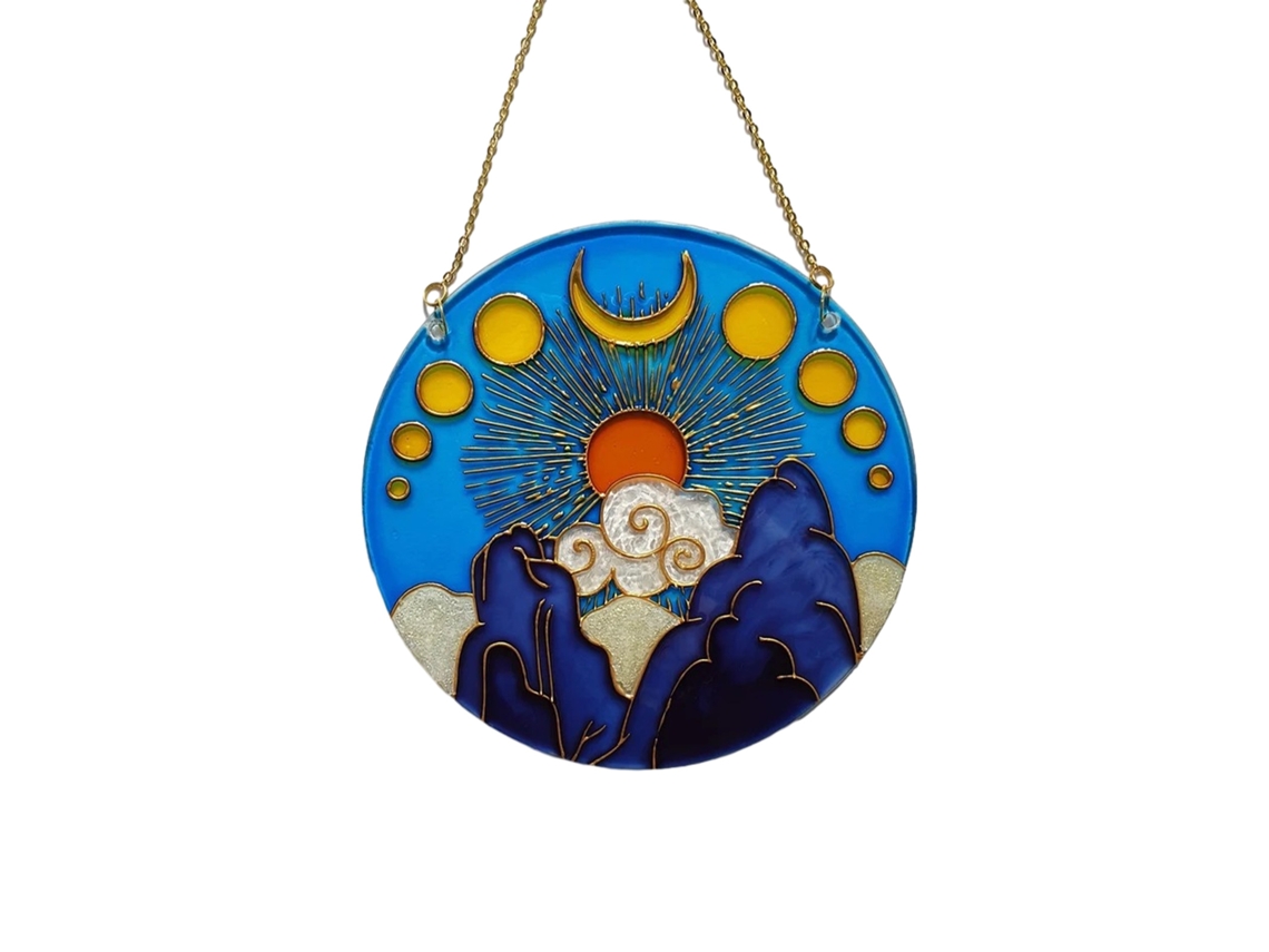 Decoração de Parede com Sol, Lua, Nuvens LAXISCREED
