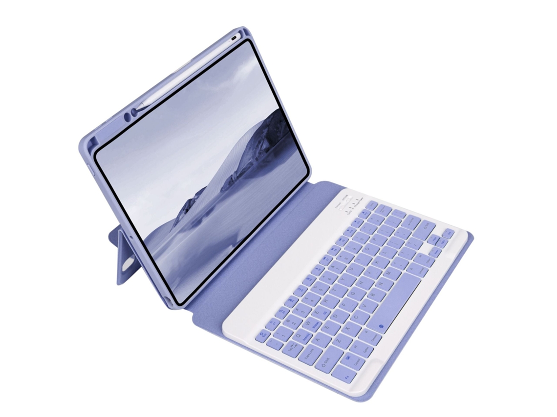 Lurelia Capa Com Teclado Bluetooth Para Ipad Air, Em Acrílico, Giratória, Roxo