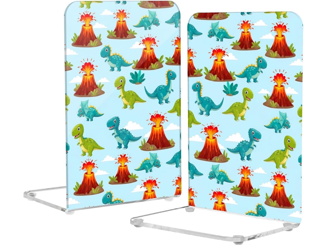 Suporte Para Livros Em Acrílico Azul Com Desenho De Dinossauro, Transparente, Ideal Para Escritório Ou Casa Organizador