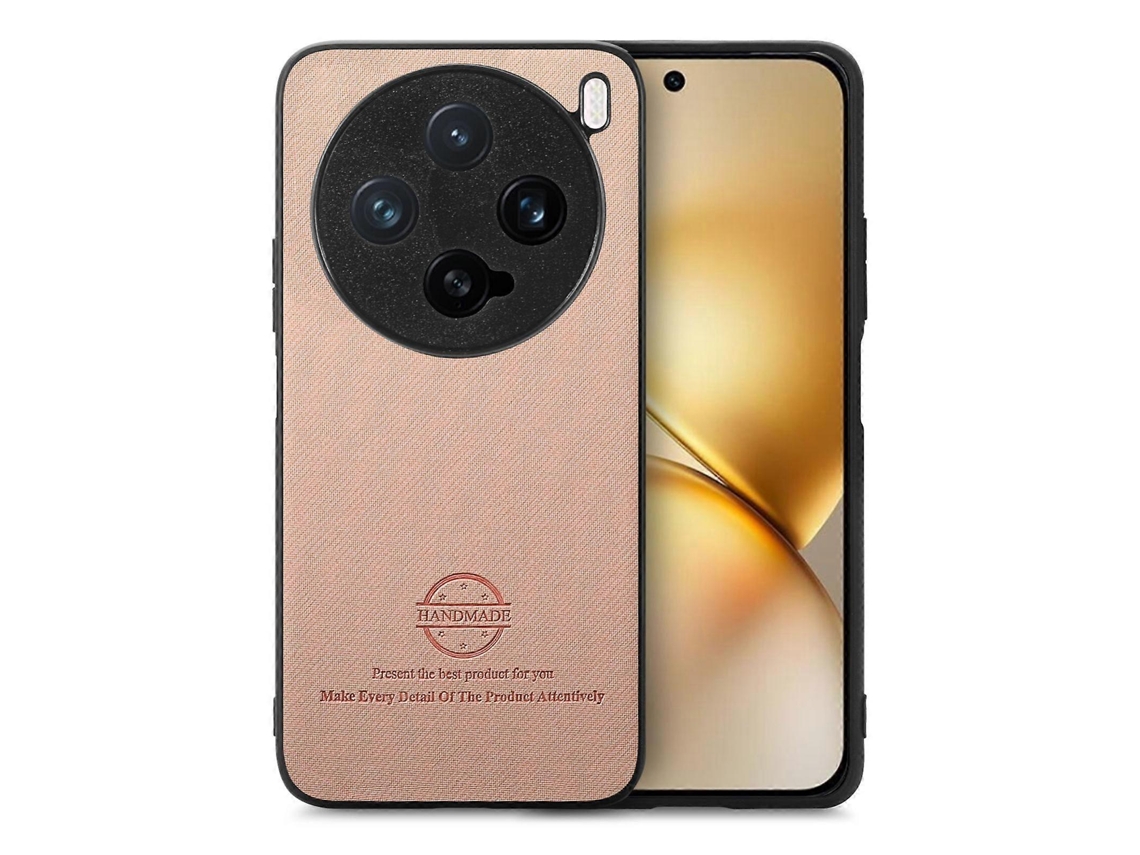 Capa De Celular Com Parte Traseira Em Couro E Tecido De Sarja