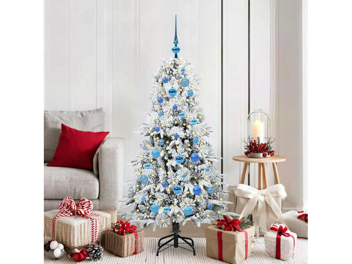 Vidaxl Árvore De Natal Articulada Artificial Branco 150 Cm Pe E Pvc