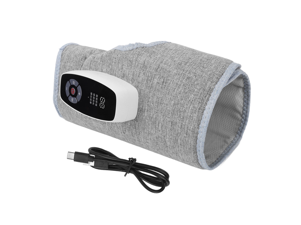 Massageador De Panturrilha Com Compressão A Ar, Aquecimento, Amassamento, Ajuste Automático 3 Níveis E Vibração, Cinza.