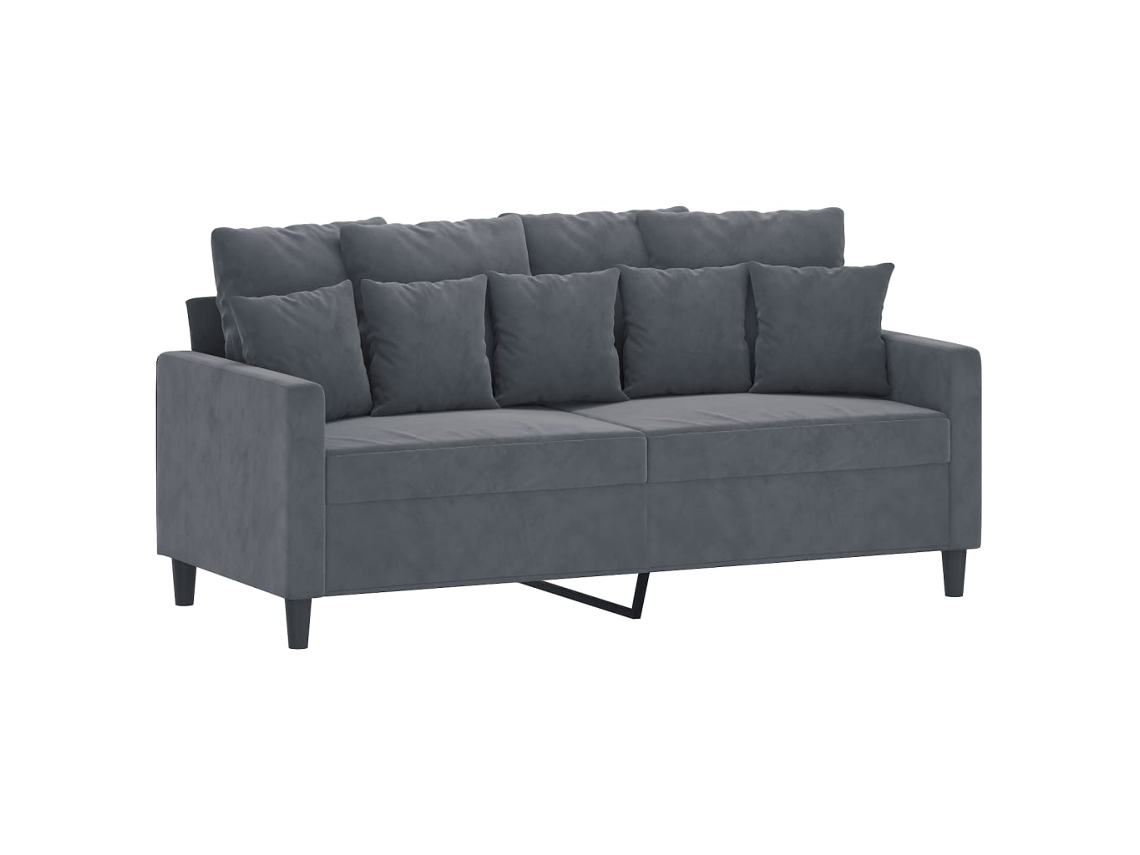 Sofá de 2 lugares VIDAXL veludo cinza-escuro (140 cm)