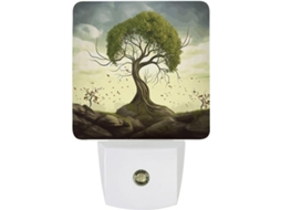 Luminária Noturna Led De Tomada Com Design Árvore, Sensor Crepuscular, Plugue De Parede, Luz Noturna Decorativa
