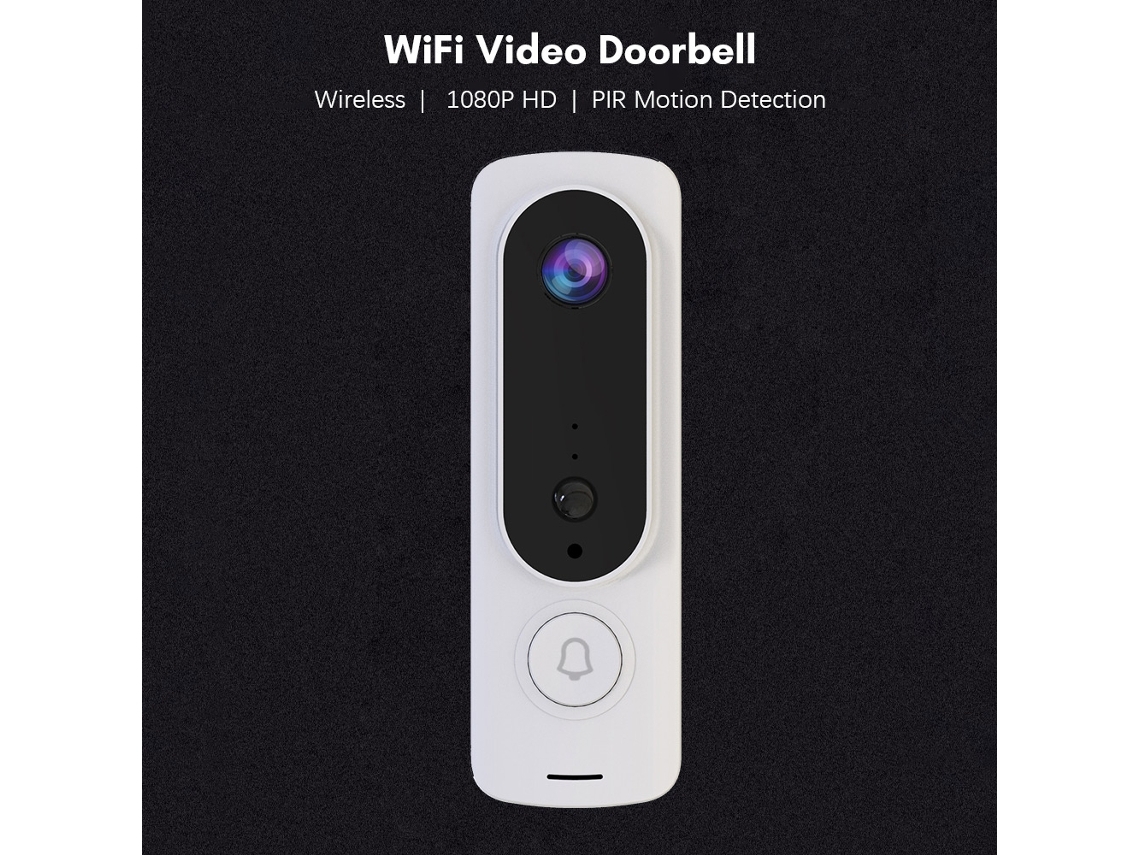 Câmera De Campainha Wifi 1080p Com Áudio Bidirecional E Noite