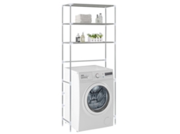 Vidaxl Estante De 3 Prateleiras P/ Lavandaria 69x28x169 Cm Prateado