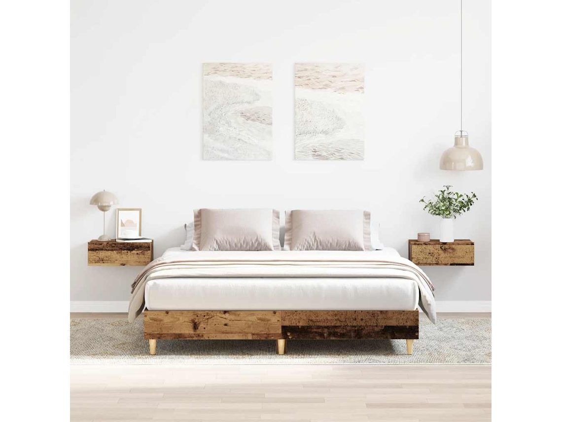 Vidaxl Estrutura De Cama Sem Colchão 150x200 Cm Madeira Velha