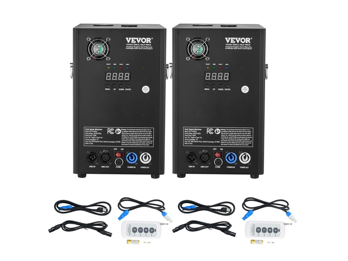 VEVOR Cold Spark Firework Machinex2 700W 2-5M Stage Dj Festa de Eventos de Casamento
