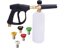 Pistola De Espuma Para Lavadora De Alta Pressão Com 5 Bicos, 1 Litro, Liberação Rápida Ajustável De 1/4 Zeuxo
