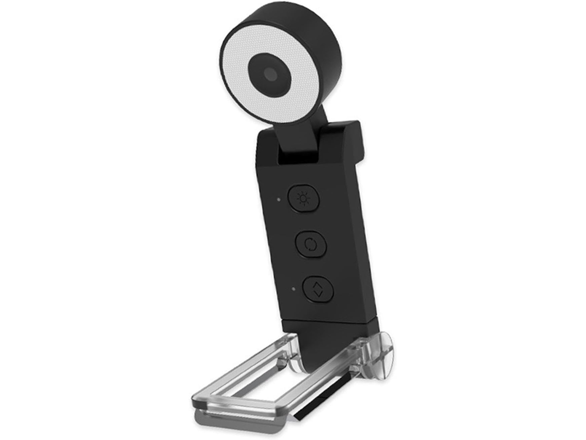 Luminária De Leitura Compacta Rockible Com Marcador Página, Luz De Leitura Portátil Para Casa, Redonda E Preta