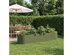 Vidaxl Cama De Jardim Elevada Verde-azeitona 220 X 40 X 40 Cm Aço