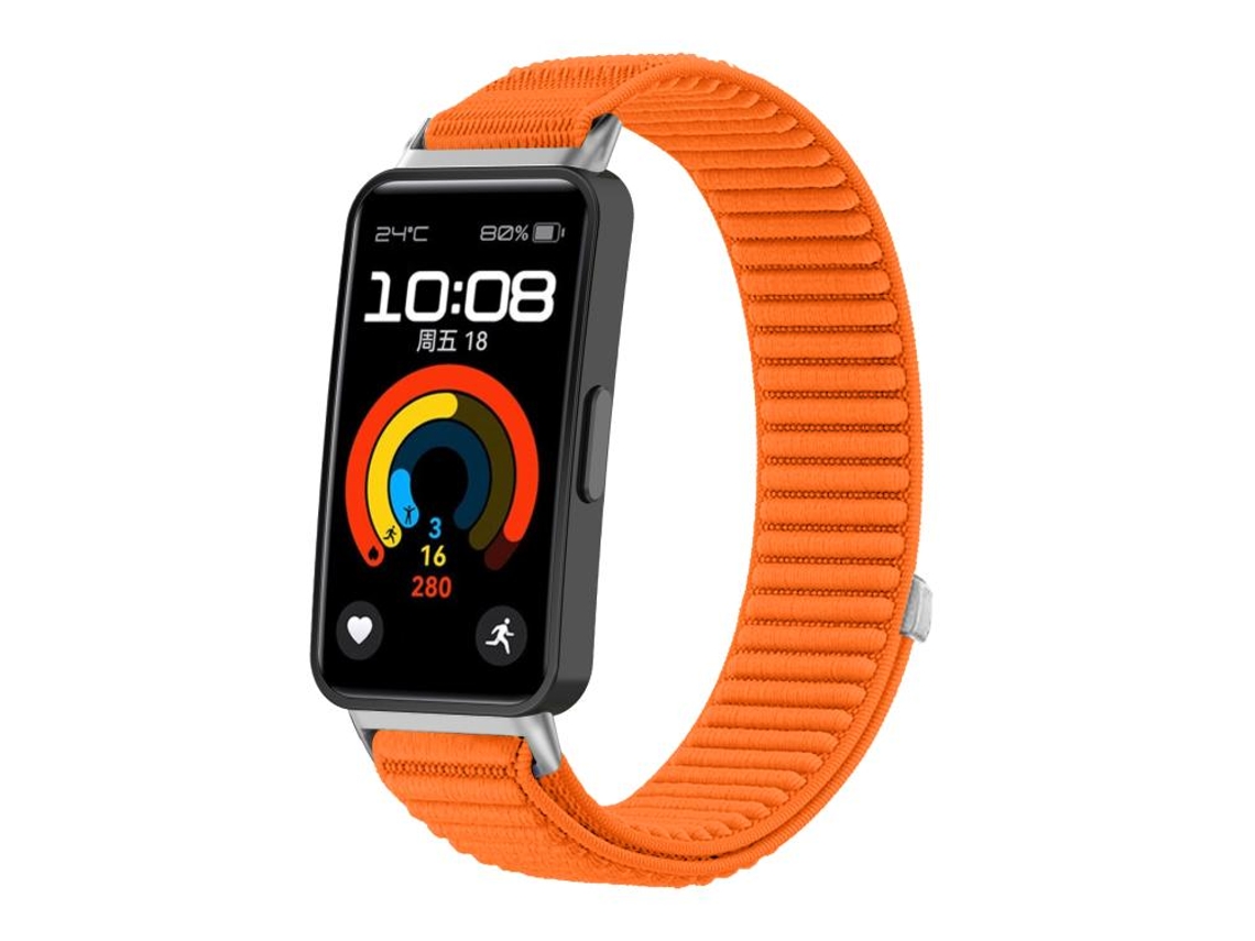 Bracelete para Huawei Band 10 / 9 / 8 XIAOMOYU em Nylon Trançado com Fecho de Velcro Laranja