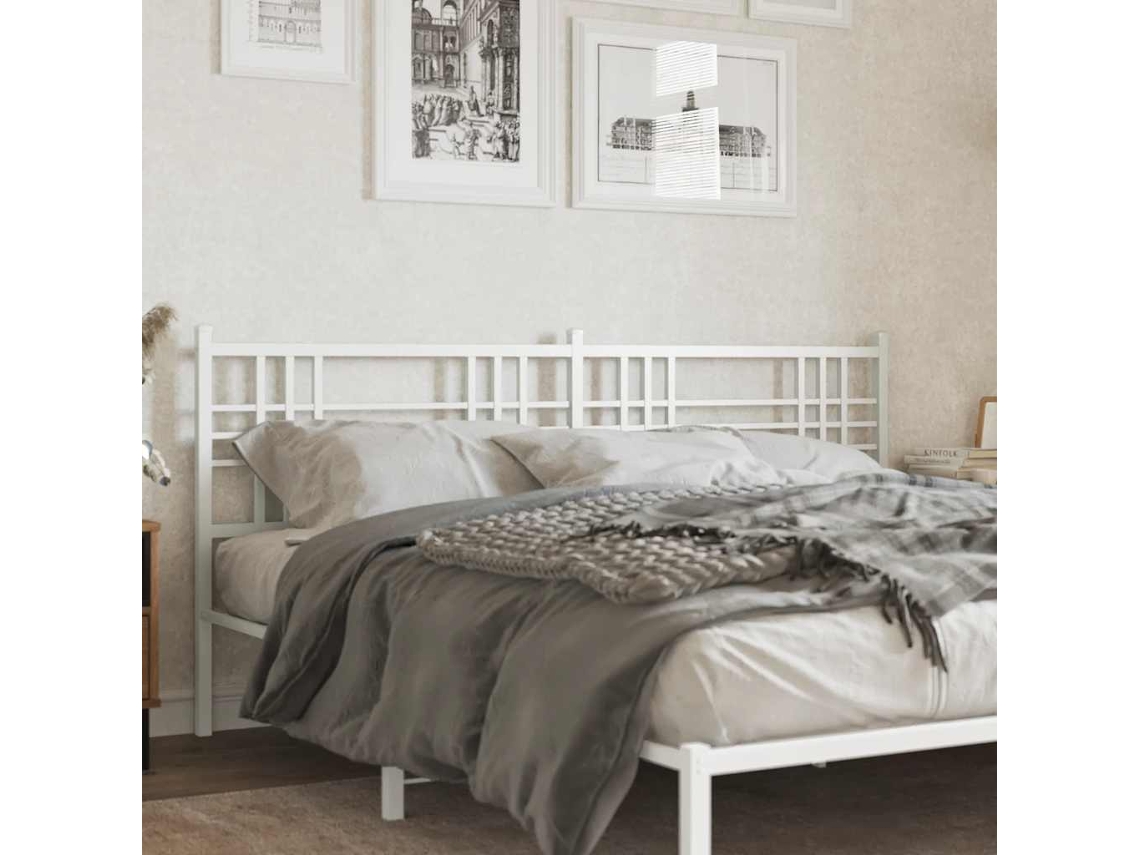 Vidaxl Cabeceira De Substituição 180 Cm Metal Branco