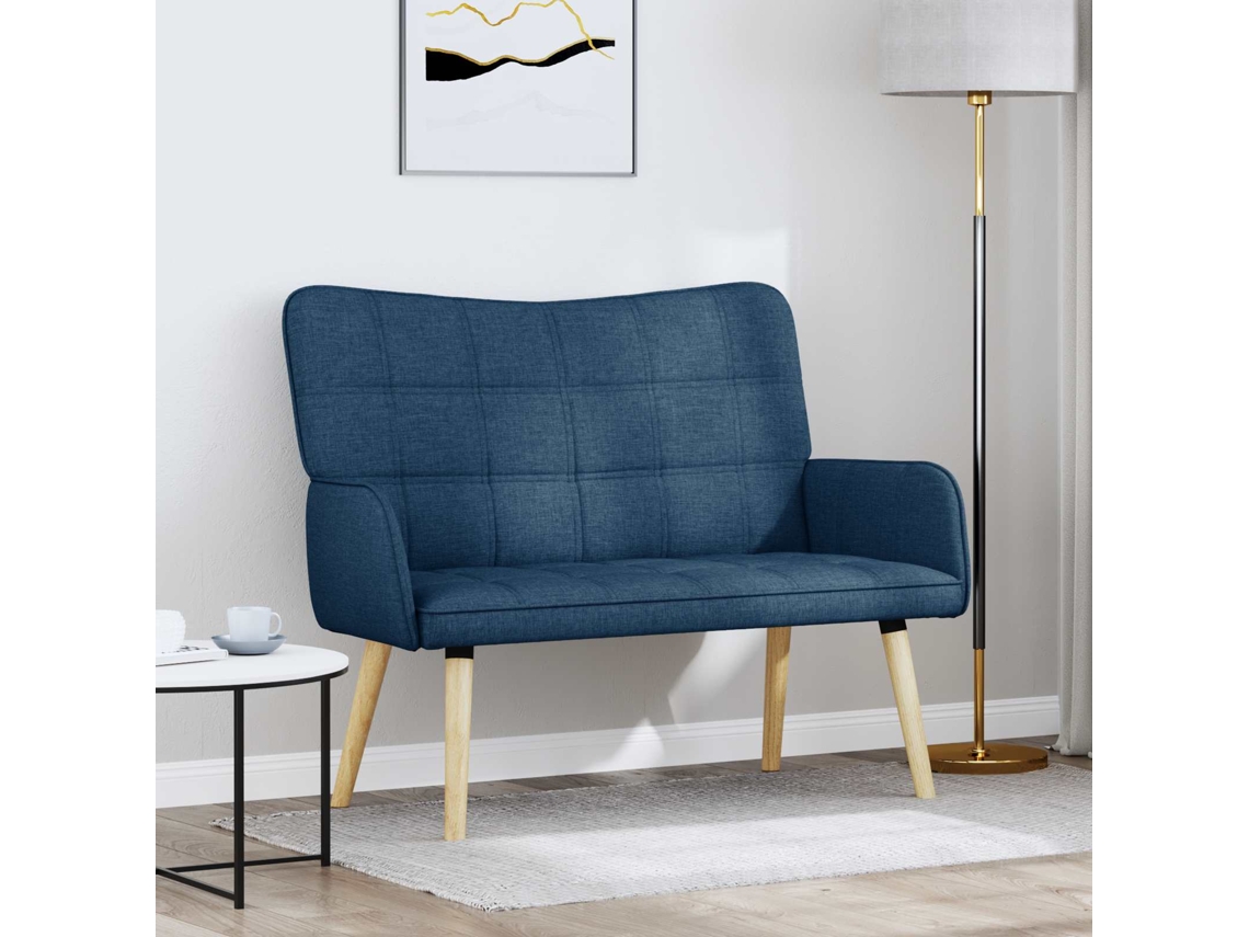 Vidaxl Sofá Para 2 Pessoas Azul 115 X 61 X 87 Cm Tecido