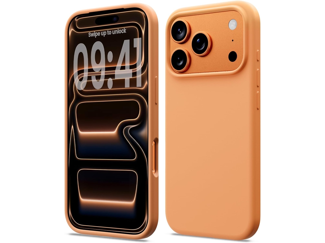 Capa Protetora De Silicone Líquido Compatível Com Iphone 17 Pro, Capa Macia À Prova De Choque, Proteção Total (laranja)