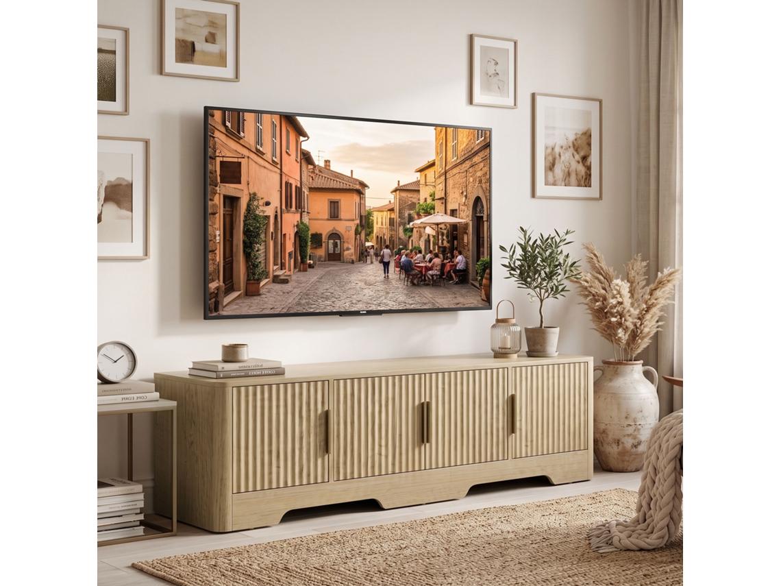 Móvel Para Tv De 140 Cm, Comporta Tvs De Até 60 Polegadas, 4 Portas, Carvalho.