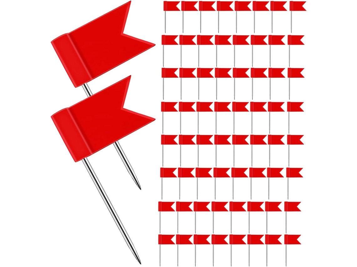 100 Tachinhas Com Bandeiras Para Proteção De Superfícies Mapas, Feitas De Plástico E Ferro, Ideais Para Artesanato E