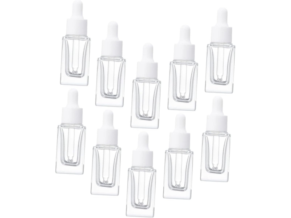 De 10 Frascos Conta-gotas Para Óleos Essenciais, Frascos De Vidro Transparente.