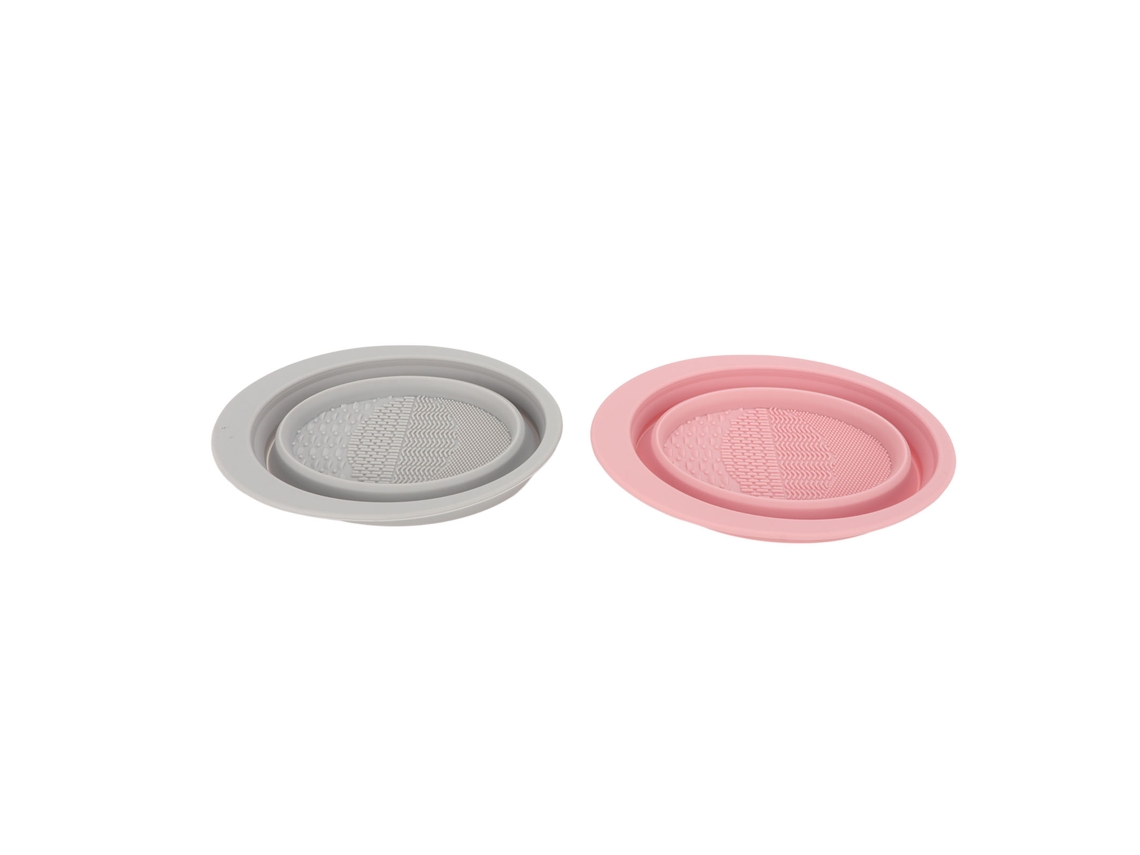 2 Piezas Tazon De Silicona Plegable Para Limpiar Brochas De Maquillaje Y Esponjas
