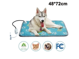 Rebe manta Calefactora Eléctrica para Mascotas com Temporizador e Proteção Contra Sobreaquecimento Ideal para Cães e Gatos 48x72cm