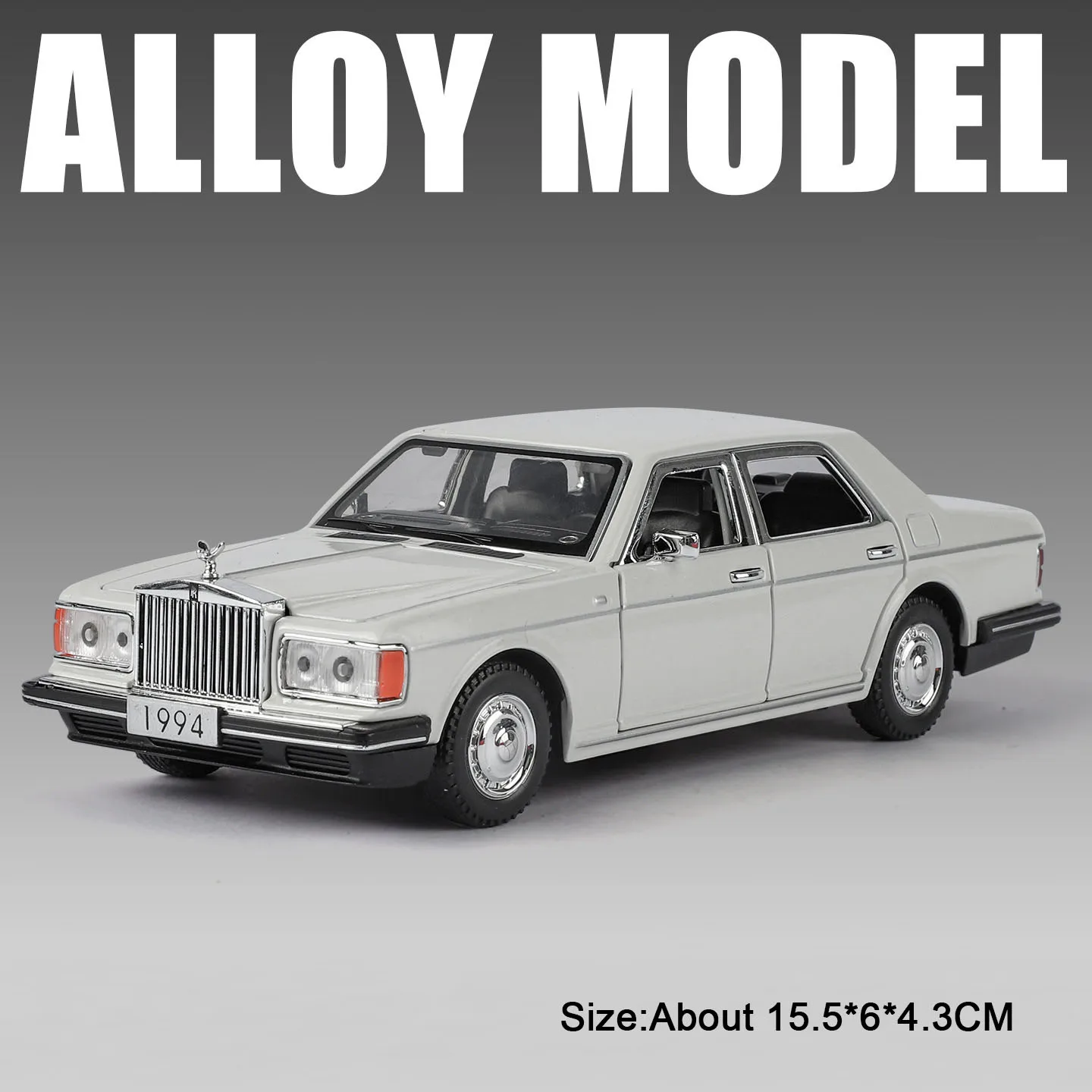 (jcj32542 Branco) Miniatura De Carro Em Escala 1:32 - Carroceria De Metal - Pneus De Borracha - Música E Luzes