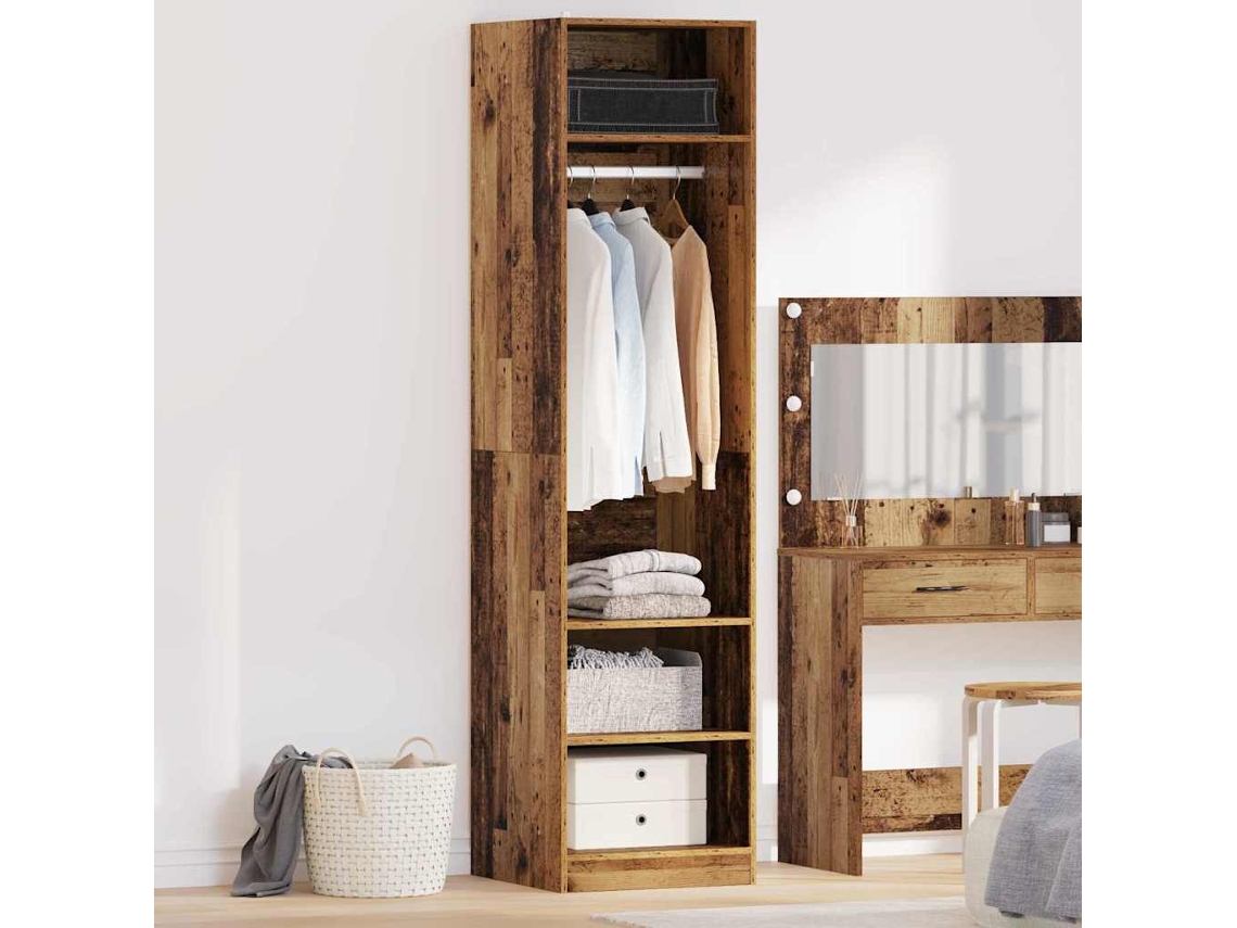 Vidaxl Guarda-roupa Madeira Antiga 50 X 50 X 200 Cm