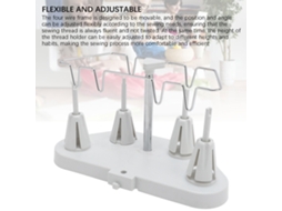 Soporte De Fio Multifuncional Trapezoidal Com 4 Porta Bobinas Ajustável De Altura Para Máquina De Costura Fy505