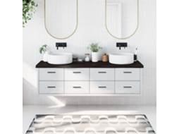 Vidaxl Bancada P/ Wc 180x60x(2-6)cm Madeira Tratada Maciça Castanho