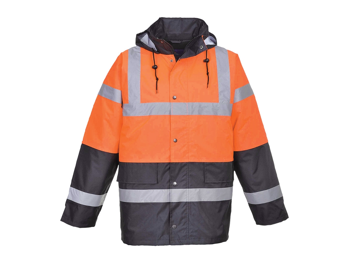 Jaqueta De Trânsito De Inverno Com Contraste De Alta Visibilidade - Segurança E Conforto Laranja E Preto / Gg