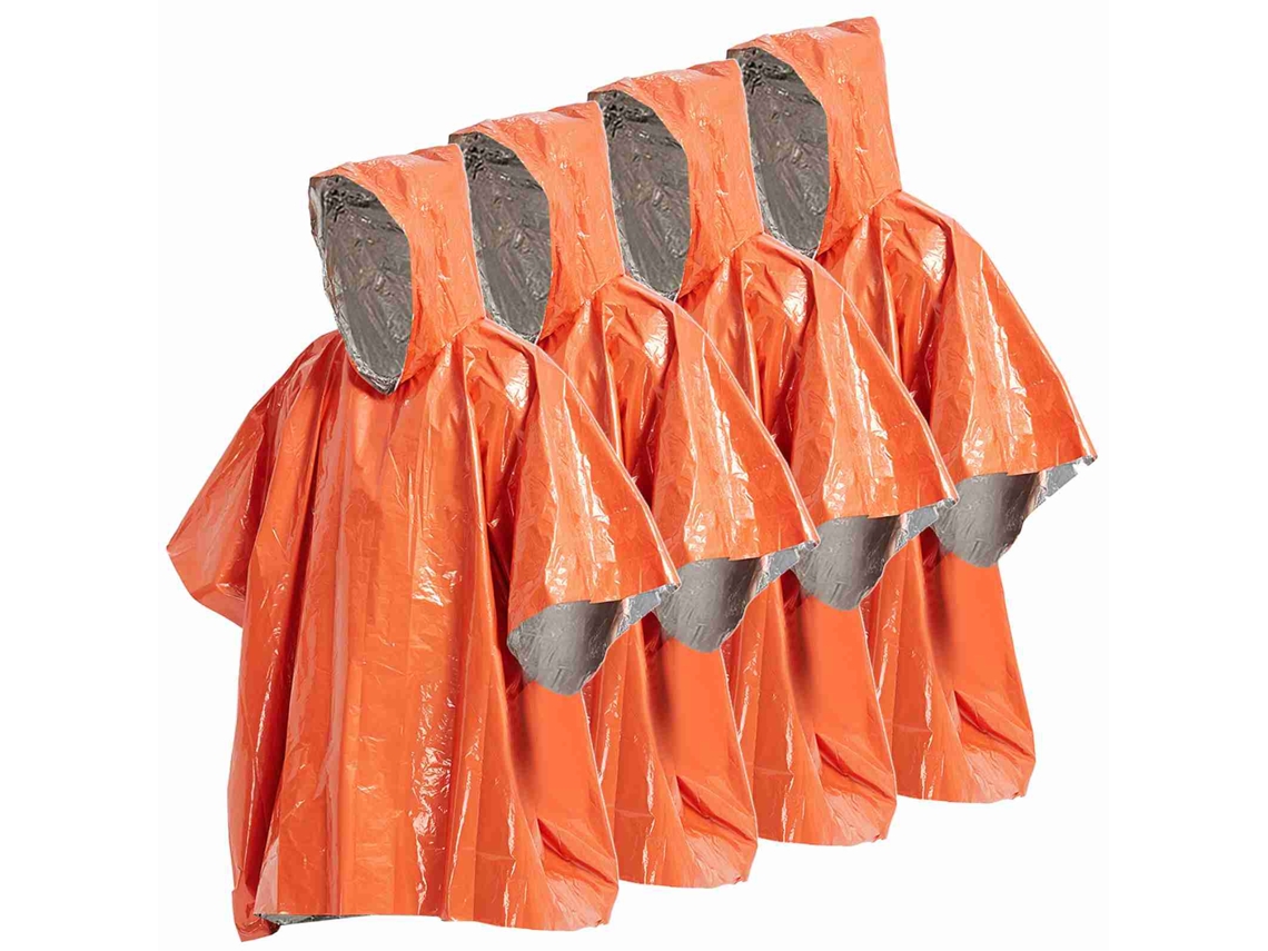 4 Ponchos de Chuva de Emergência Impermeáveis