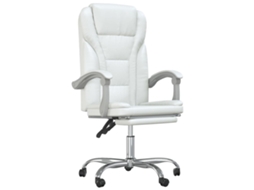 Cadeira de Escritório Reclinável Couro Artificial Branco MAISON EXCLUSIVE