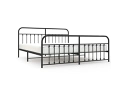Estrutura de Cama com Cabeceira e Pés Metal Preto MAISON EXCLUSIVE 200x200 cm
