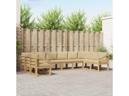 Vidaxl Conjunto De Sofás Para Exterior 10 Unid. Branco E Bege