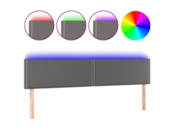 Led Headboard, Led Headboards Vidaxl Cinzeto Couro Artificial (200 X 5 X 78/88 Cm)