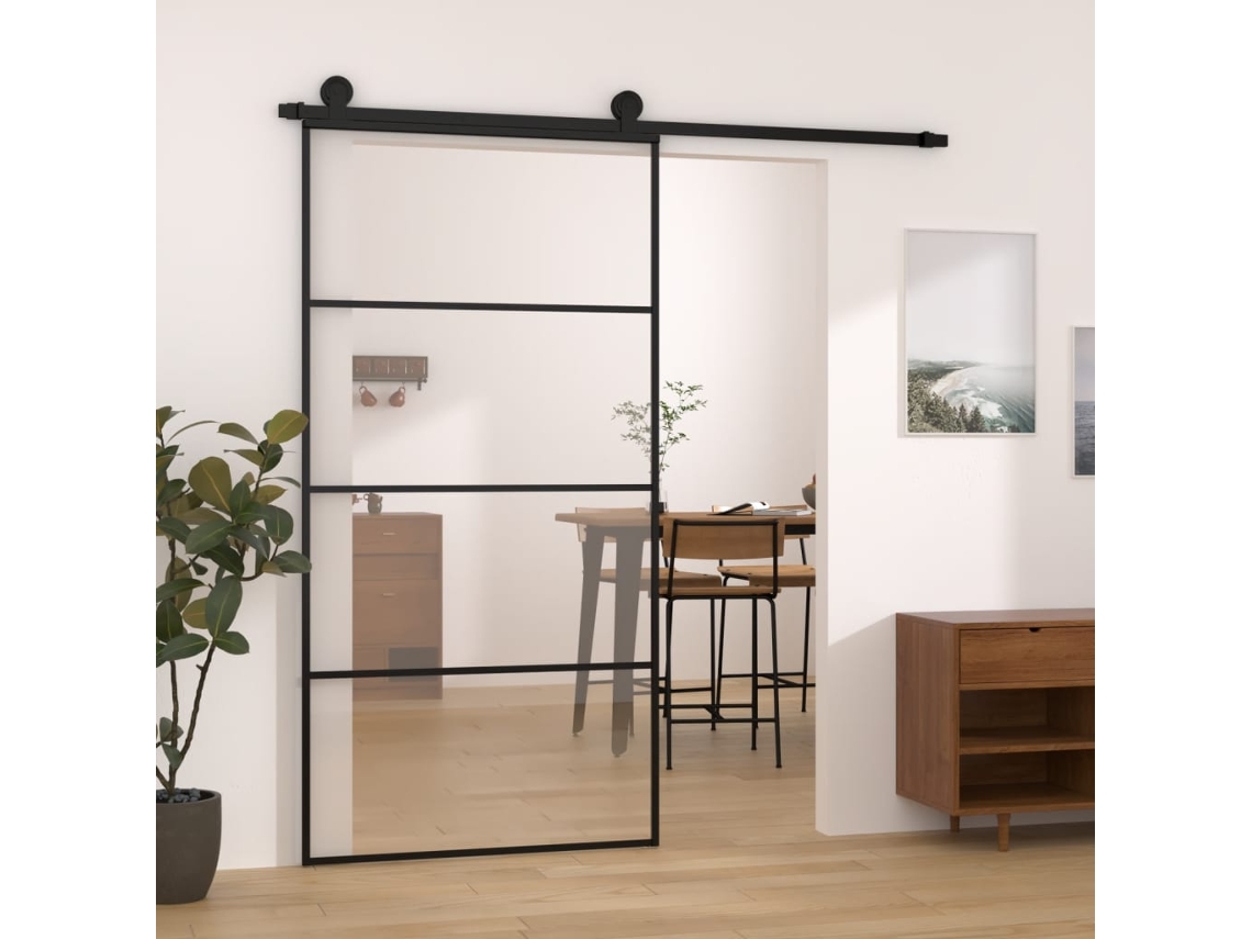 Porta Desliz. C/ Conj. Ferragens 102,5x205cm Vidro Esg/alumínio LOVELY HOME