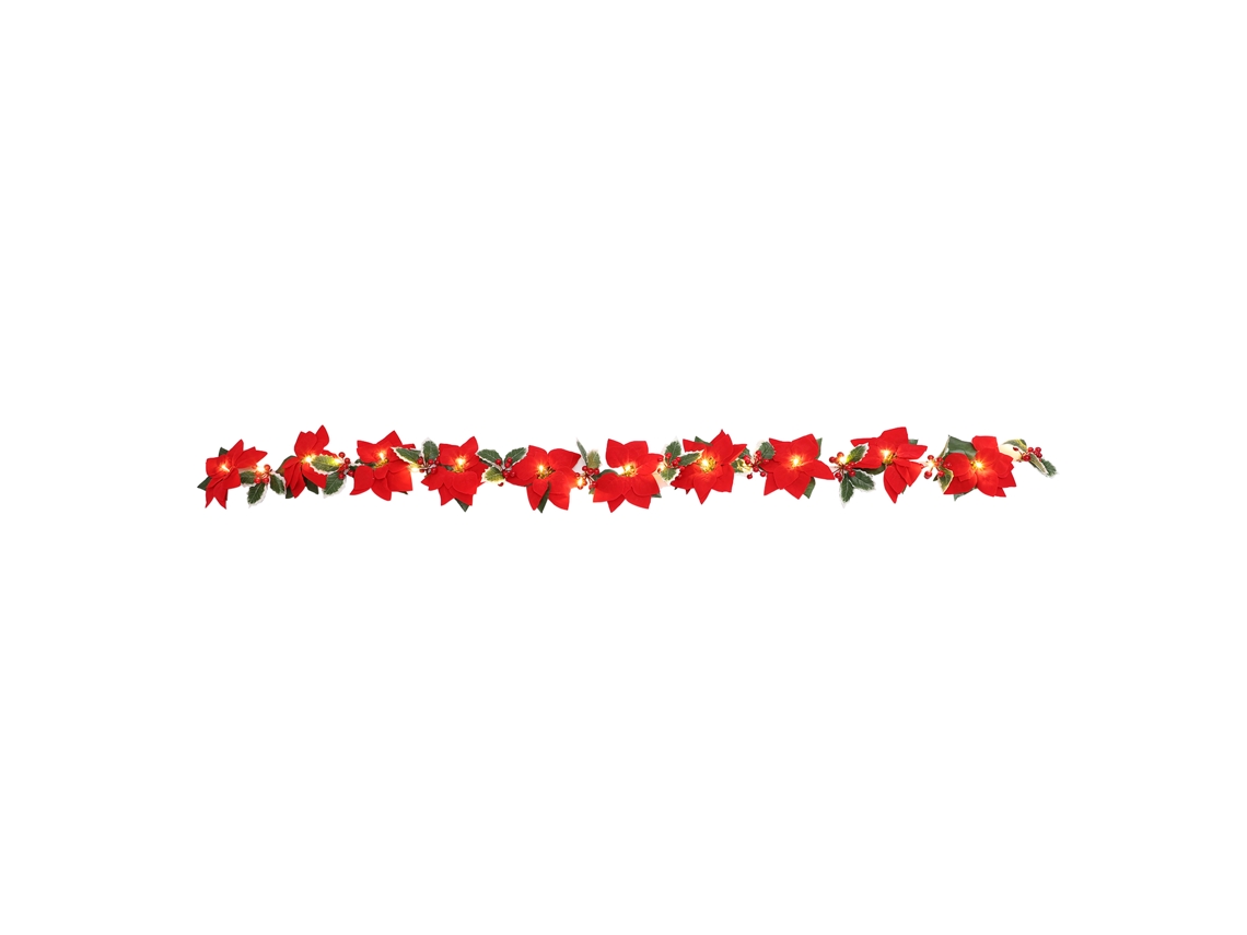 Laxiscreed Fita De Luz Led Com Flores Vermelhas Para Decoração Exterior E Ambientes Festivos