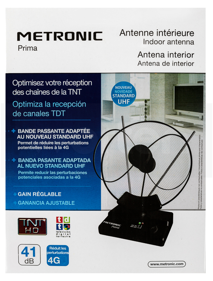 Antena Tv Interior V-uhf/fm 41db Metronic 426994 con Ofertas en