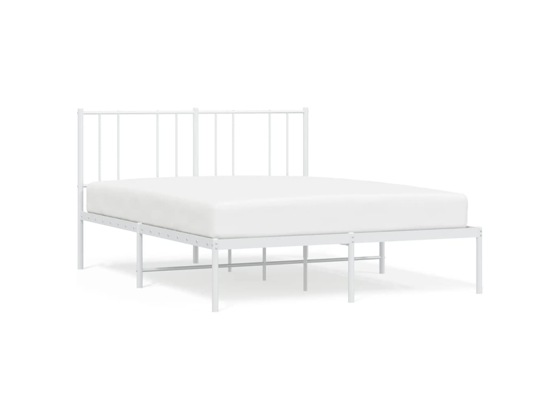 Bed Frame, Bed Frames Vidaxl Branco Aço (150 X 200 Cm)