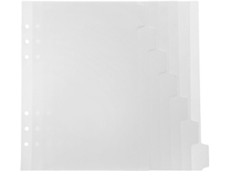 Divisórias de plástico PP branco para arquivos, divisórias de índice criativas e delicadas, 2 blocos para organização.