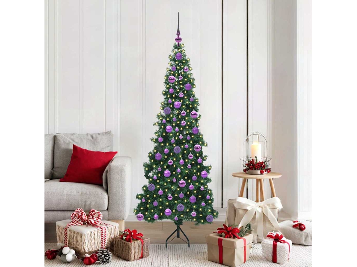 Vidaxl Árvore De Natal Artificial De Canto Verde 180 Cm Pvc E Metal