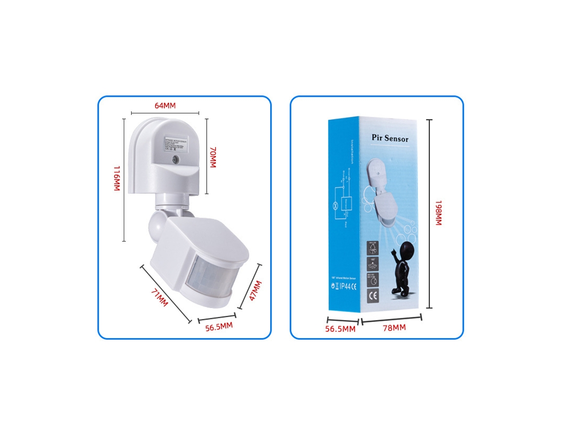 Sensor Inteligente De Corpo Humano Por Infravermelho: Interruptor Com Ângulo Ajustável, Teto/parede, 220v