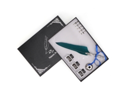 Set de Regalo Pluma de Pluma Calligrafía Retro 8 Piezas Con Tinta para Suministros Escolares Y Escritura (verde)